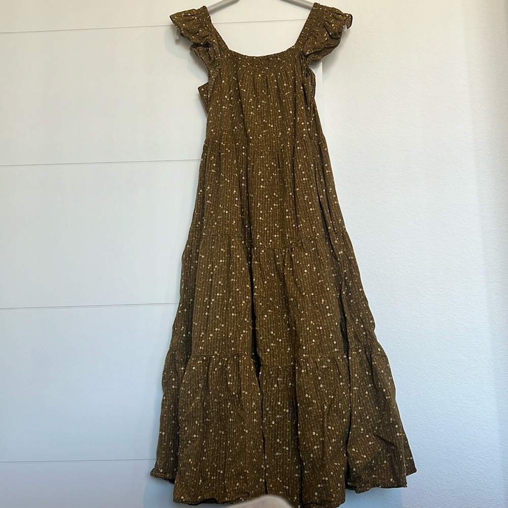 *Madewell* Olive green maxi dress